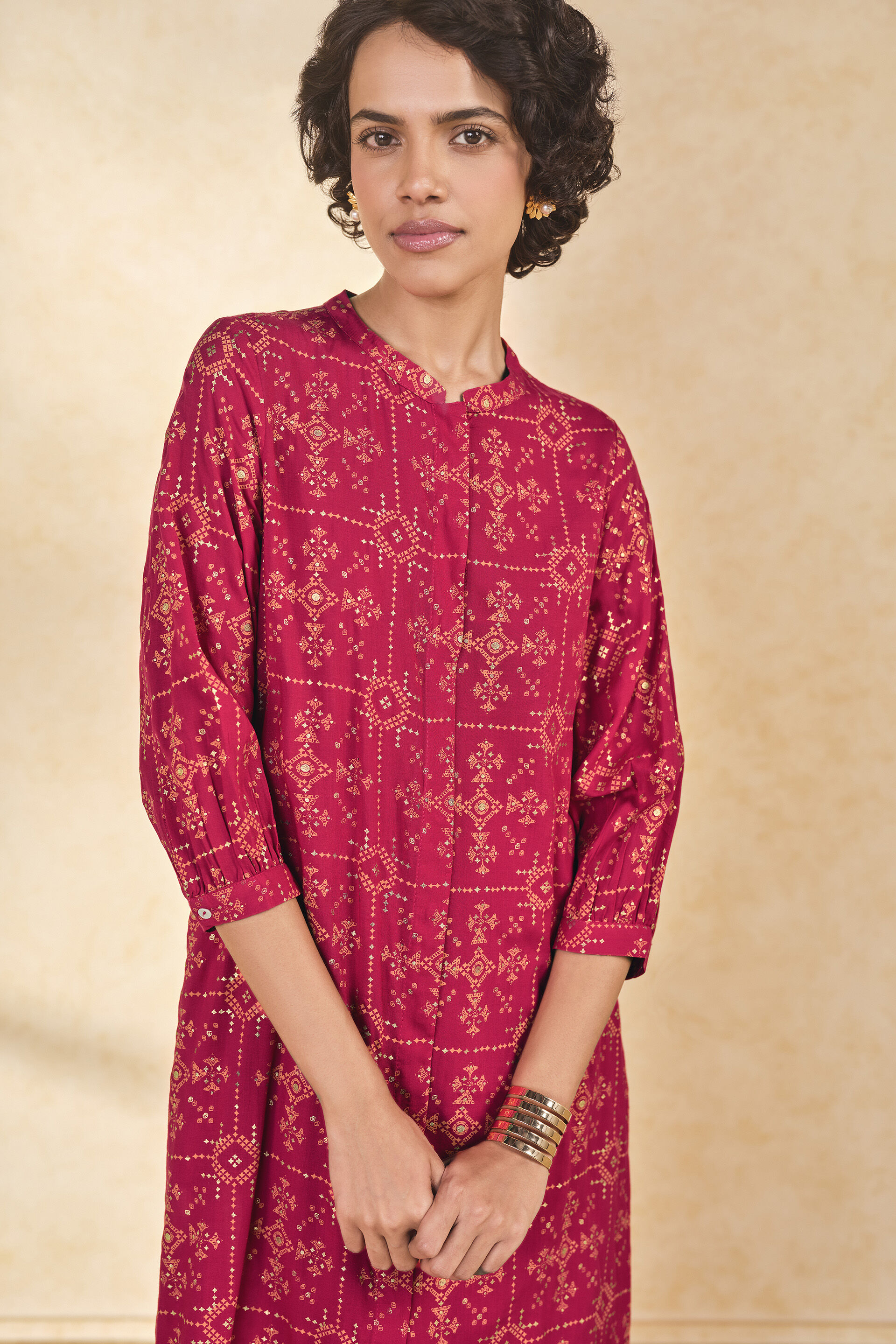 Gulal Modal Kurta Set​, Red, image 4